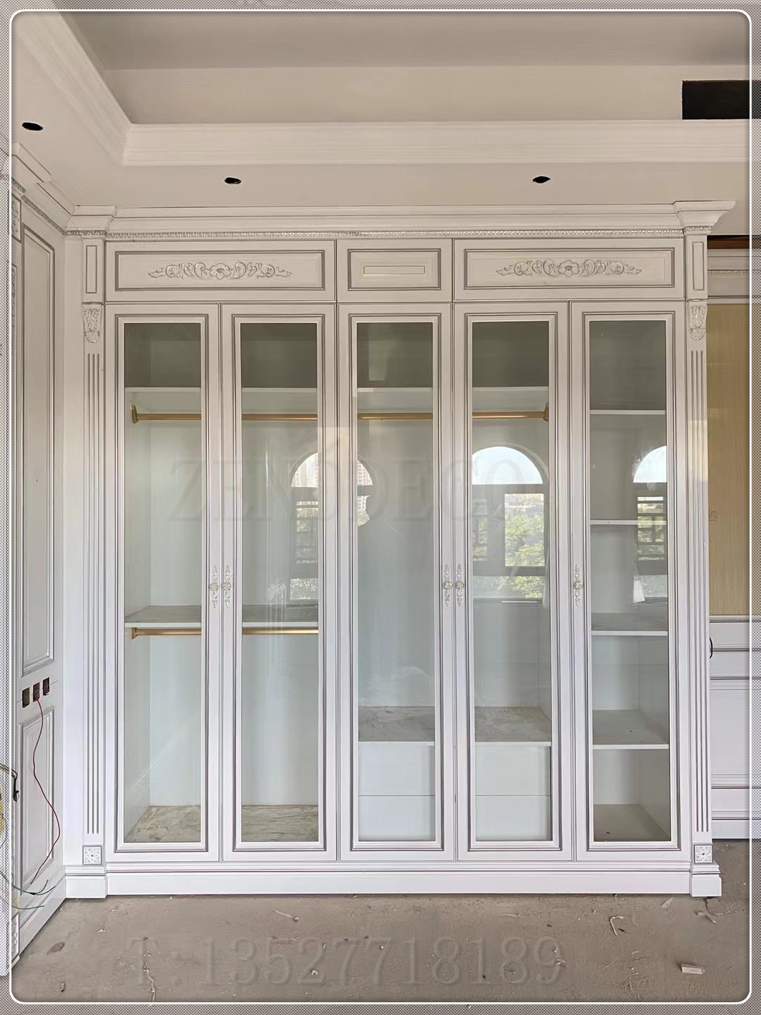 Ash Wood Fitted Wardrobes Doors with Glass